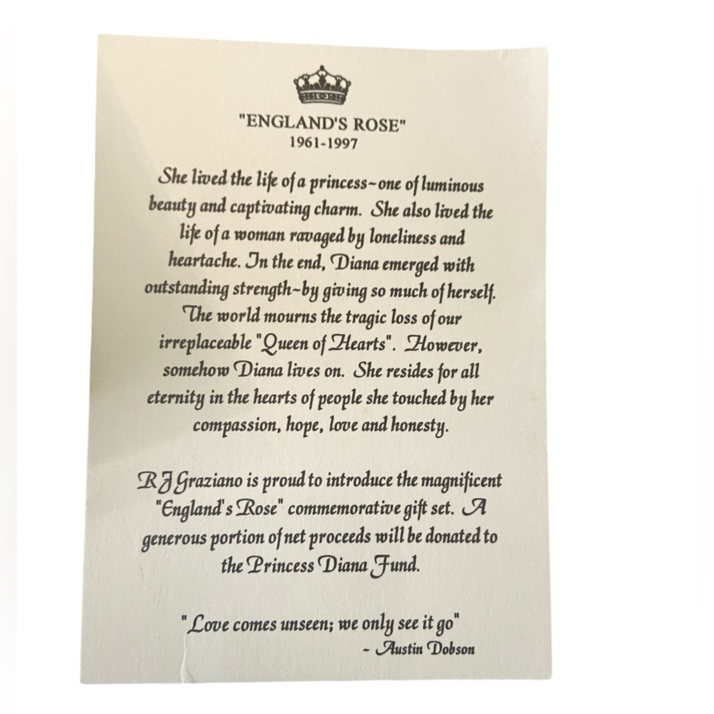 NWT vintage 1997 RJ Graziano England’s Rose Diana brooch & pierced earring set - Picture 3 of 14